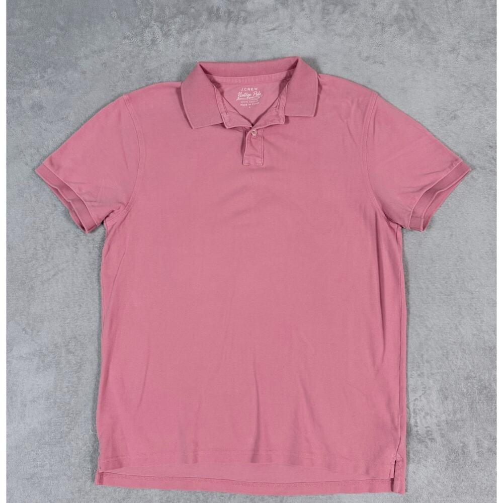 J.Crew Vintage Polo Men’s L Pink 100% Cotton Shirt